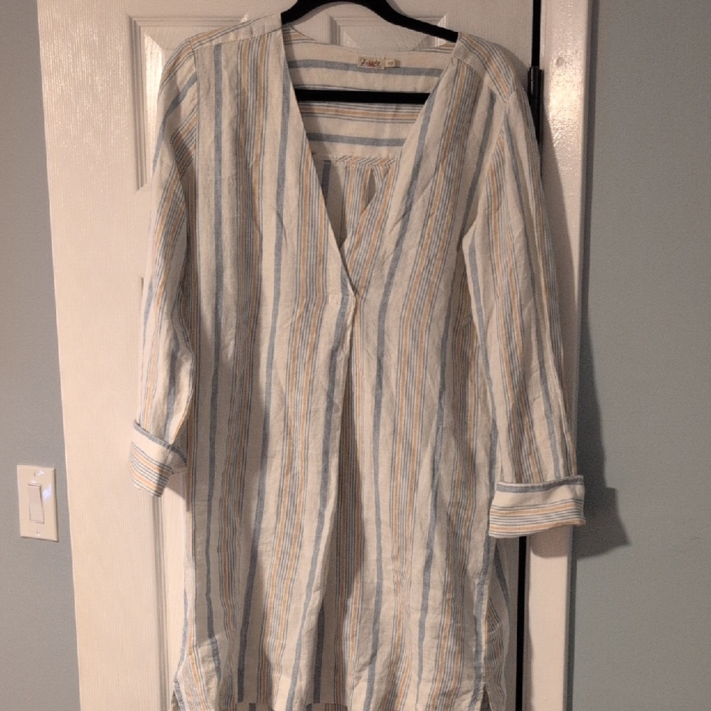 Faherty Blue and Cream Striped Garment